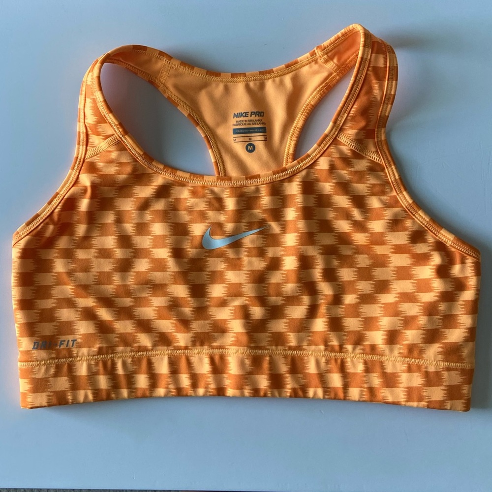 Nike Orange Swoosh Sports Bra
